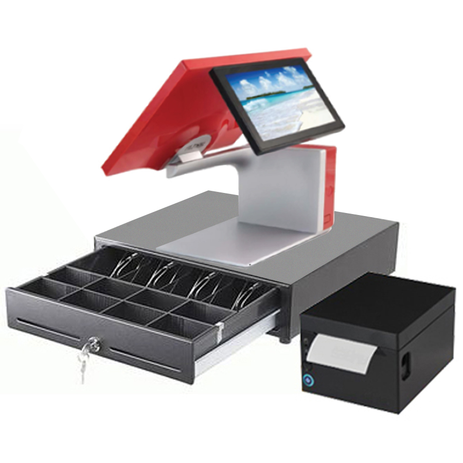 aures_restaurant_pro_package Sango AURES Restaurant Pro Commercial POS System Touchscreen 15Û with customer display - COM-R05