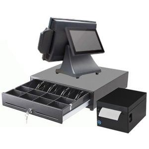 J2 Aures Commercial POS System Touchscreen Express 15Û with customer display - COM-C04