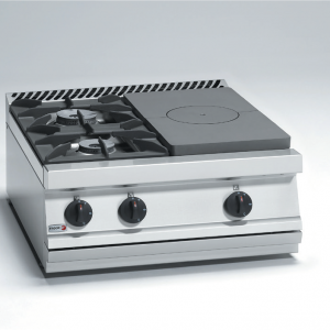 Fagor Gas Target Top with open burner - 2 Burner + Solid Top Right - CG7-30-D