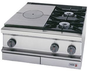 Fagor Gas Target Top with open burner - 2 Burner + Solid Top Left - CG7-30-I