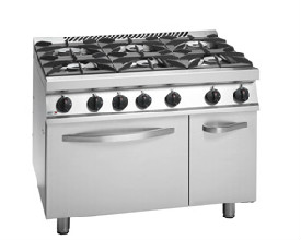 Fagor 700 series natural gas 6 burner with gas oven and neutral cabinet under CG7-61H