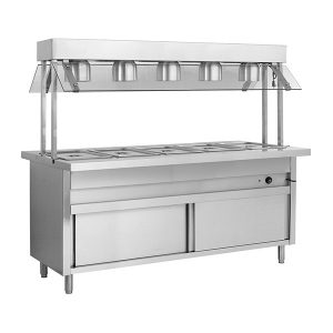 BSL6H Heated Six Pan Bain Marie with Top Lamp Warmers