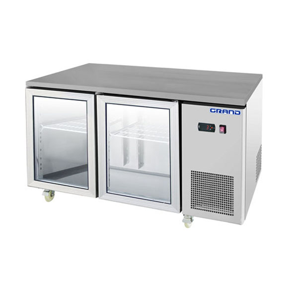frig_bench_gtr2100bg GTR2100BG GRAND True Quality 2 Glass Door Gastronorm Work Bench Fridge