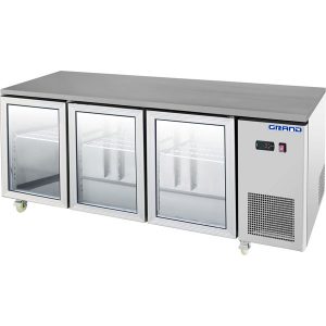 GTR3100BG GRAND True Quality 3 Glass Door Gastronorm Work Bench Fridge