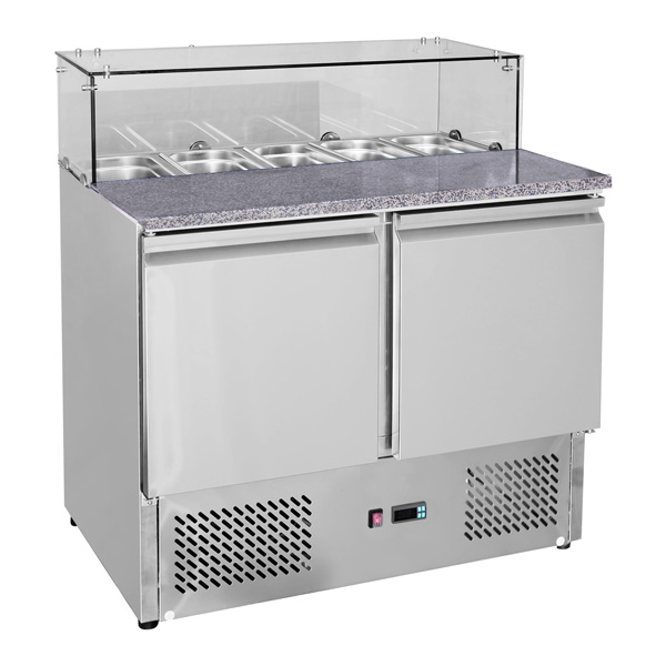 frig_bench_salad-top_gns900e GNS900E Two Door Salad Marble Prep Top