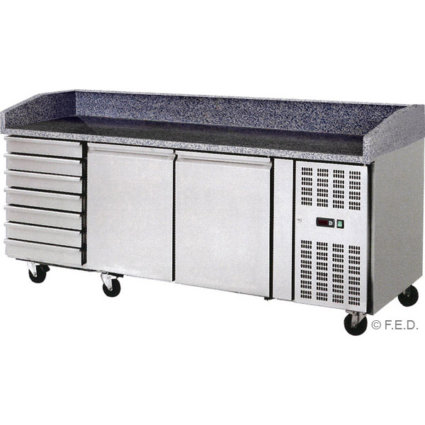 frig_bench_thpz2610tn_drawers THPZ2610TN 2 door with drawers & Marble Benchtop