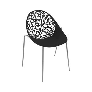 CX-PC002BK Colourful Curved Outdoor Polypropylene Chair (Black)