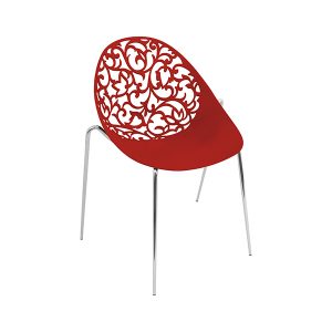 CX-PC002R Colourful Curved Outdoor Polypropylene Chair (Red)