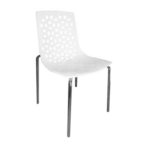 CX-PC003W Colourful Square Outdoor Polypropylene Chair (White)