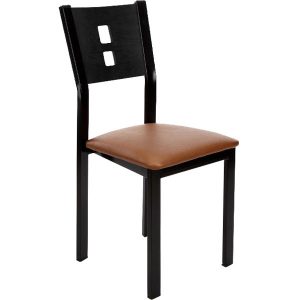 LKL-002BBR Dining Chair Seoul Dinette Black with Brown Seat