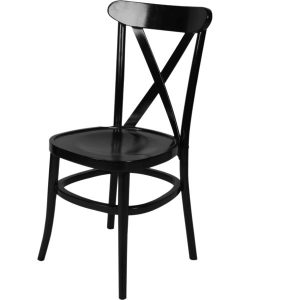 ZS-W01BL Black Classic cross back wooden dining chair