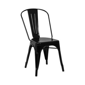MR1234B Outdoor Dining Chair - Iron - Black