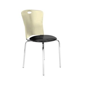 LKL-005W Patio Support Chair - Black Seat - Cream Back