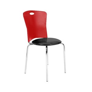 LKL-005R Patio Support Chair - Black Seat - Red Back