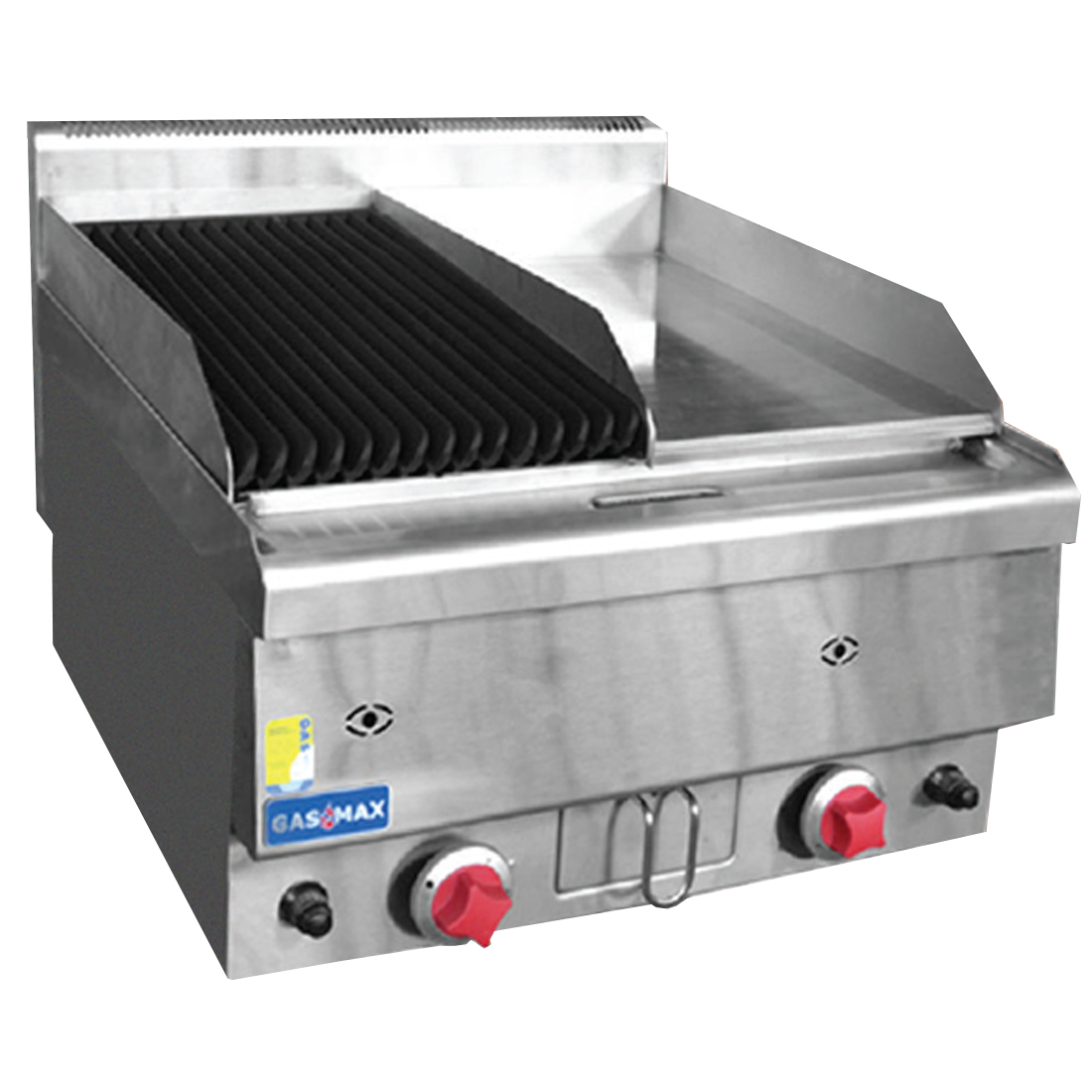 gasmax_benchtop_jus-trgh60lpg JUS-TRGH60LPG GASMAX Benchtop LPG Gas Combo 1/2 Char & 1/2 Griddle