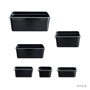 JW-P112B - Black Poly 1/1 x 65 mm Gastronorm Pan