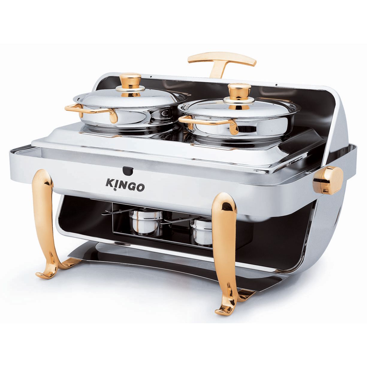 kg2402-1 KG2402-1 Oblong Chafing Dish with Chrome Legs - Single