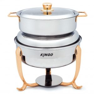 KG2605 Round Soup Station with Gilt Legs and Handles