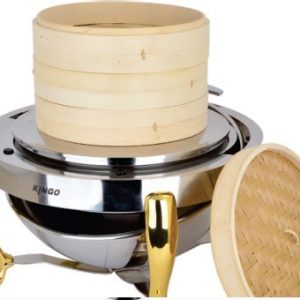 KGB001B0026010  - A set of bamboo steamer with lid and adaptor