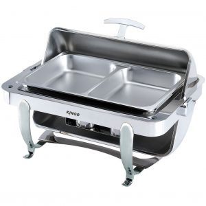KGB2402-1 Oblong Chafing Dish with Chrome Legs - Single