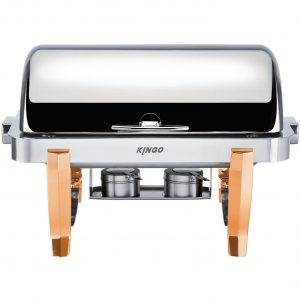 KGB6701-1 Oblong Chafing Dish with Gilt Legs - Single