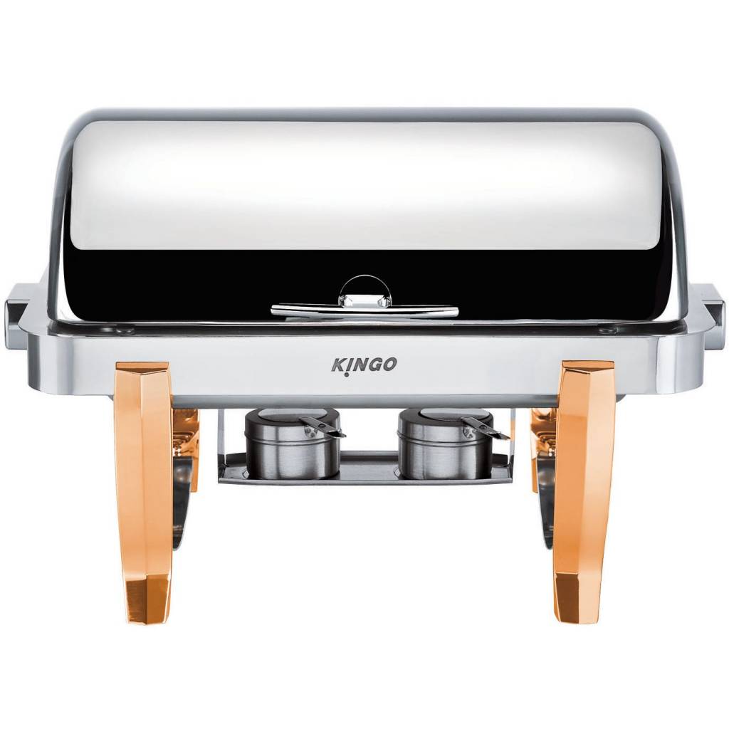 kgb6701-2 KGB6701-2 Oblong Chafing Dish with Gilt Legs - Double
