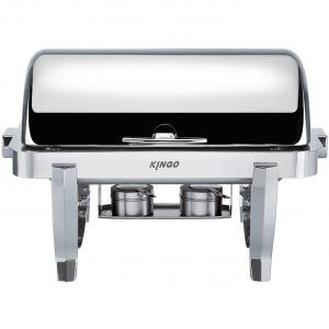 KGB6701G-1 Oblong Chafing Dish with Chrome Legs - Single