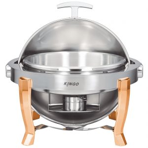 KGB6703 Round Chafing Dish with Gilt Legs