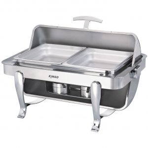 KGB6801G-2 Oblong Chafing Dish with Chrome Legs - Double