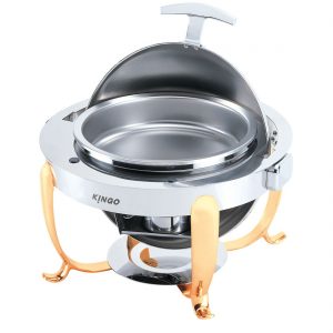 KGC2409 Round Chafing Dish with Gilt Legs