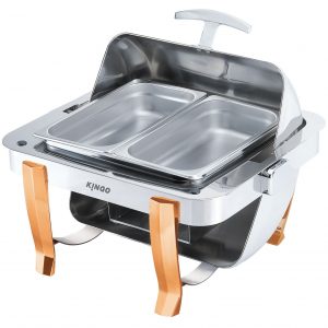 KGC6701-1 Square Chafing Dish with Gilt Legs - Single