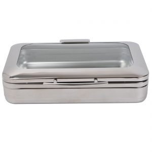 KGJ304 Oblong Chafing Dish with Glass Lid and S/S Inserted Tray