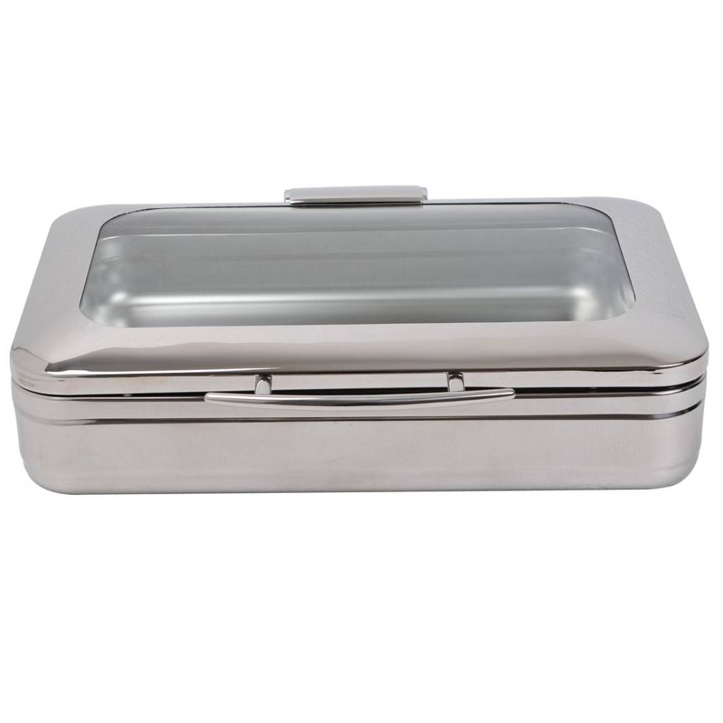 kgj304 KGJ304 Oblong Chafing Dish with Glass Lid and S/S Inserted Tray