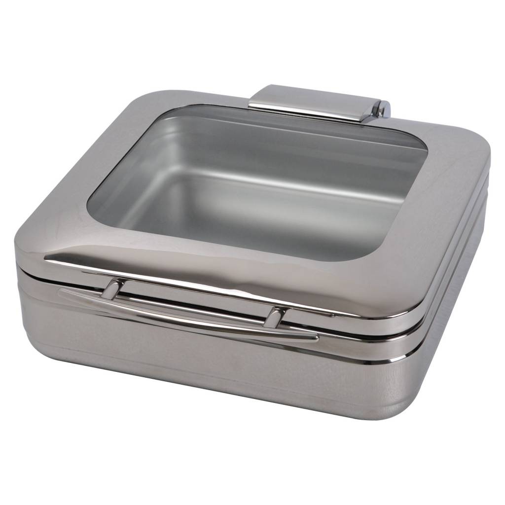 kgj306 KGJ306 Square Chafing Dish with Glass Lid and S/S Inserted Tray