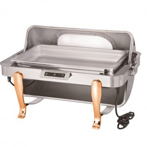 KGM6801-1  - Oblong chafing dish with gilt legs and show window
