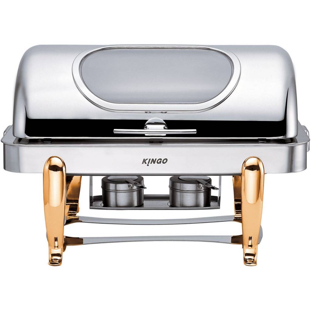 kgs2401-1 KGS2401-1 Oblong Chafing Dish with Gilt Legs / Single