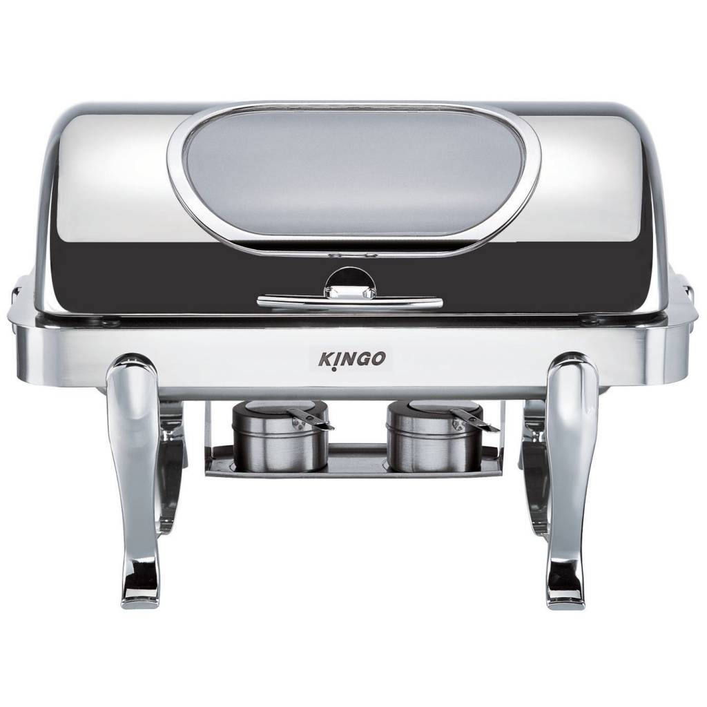 kgs6801g-2 KGS6801G-2 Oblong Chafing Dish with Chrome Legs / Double