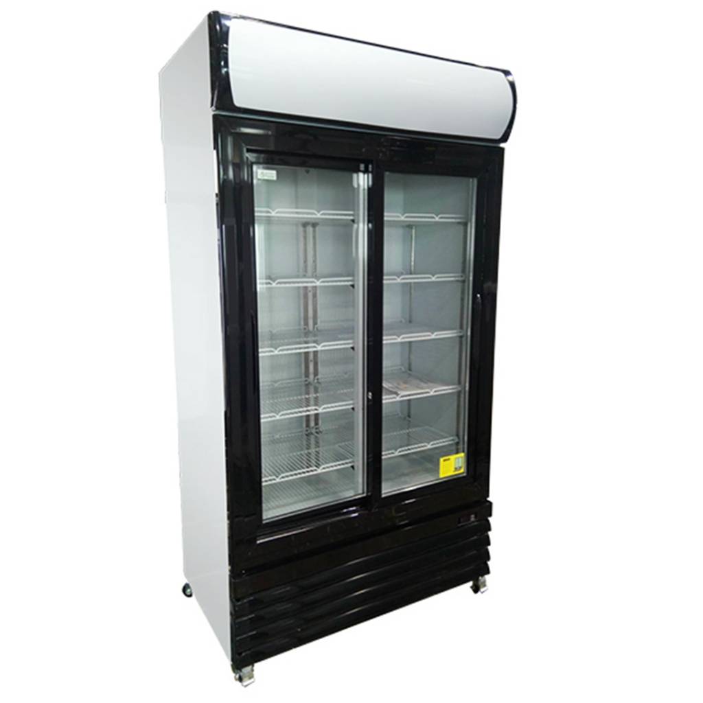 lg-1000bg LG-1000BG Large Two Glass Door Colourbond Upright Drink Fridge - Black