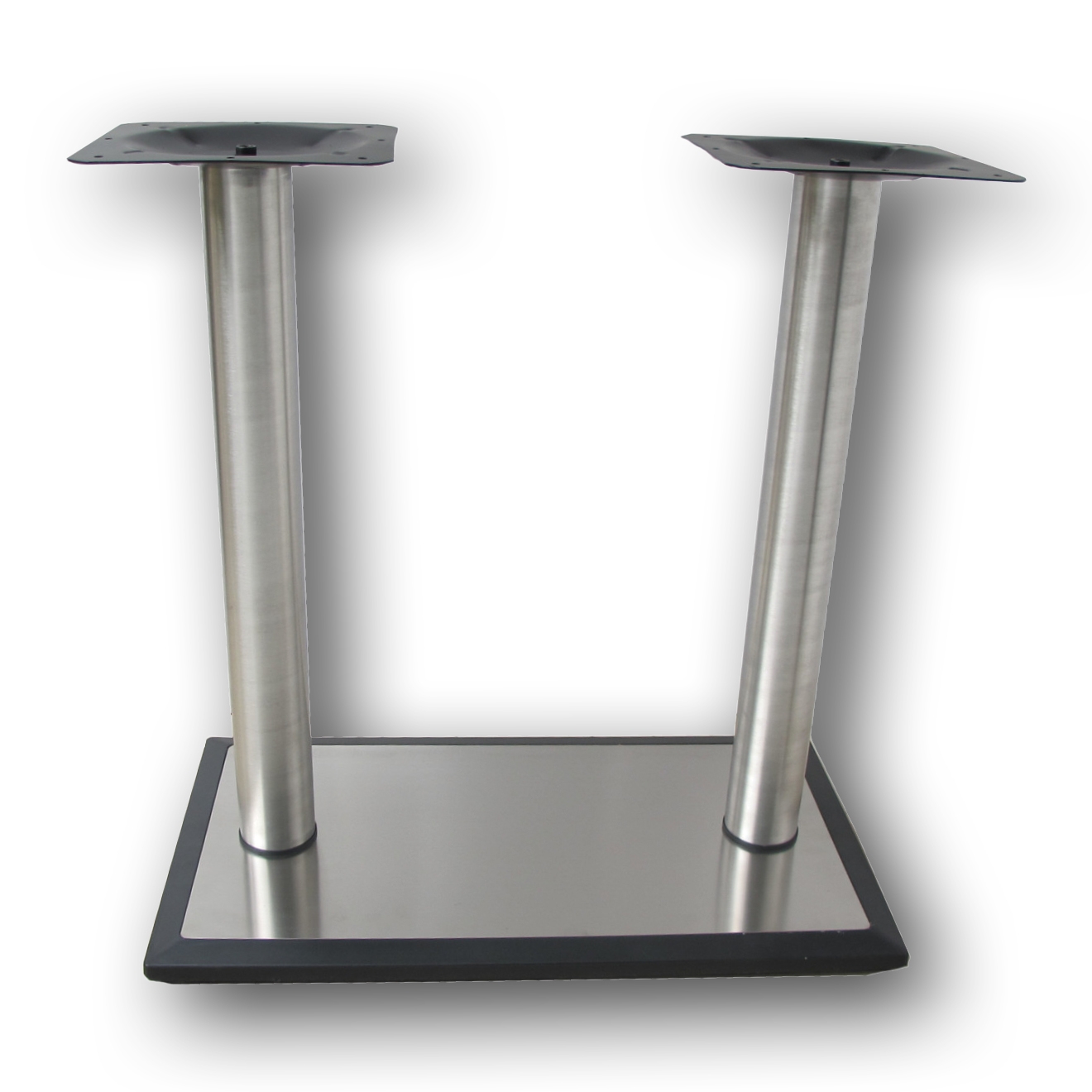 n6018_1 N6018 Table base S/S core HDC base with black rim 700x400mm