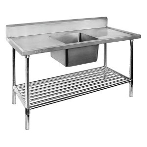 1200-6-SSBC Economic 304 Grade SS Centre Single Sink Bench 1200x600x900 with 400x400x250 sink