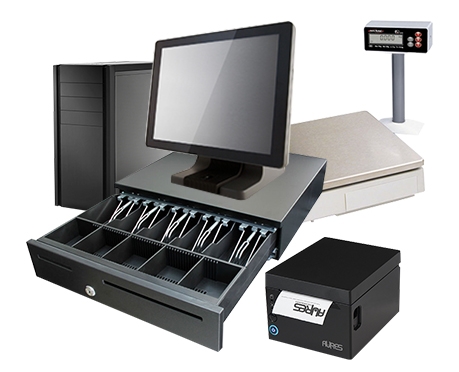 split_scale_system Mantas Intel Dual Core Turnkey POS Split System with 15Û Resistive Touchscreen and Avery Berkel FX120 Flat Bed Scale - IDC15-SCALE