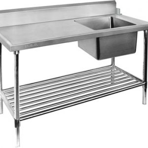 Right Inlet Single Sink Dishwasher Bench SSBD7-1200R/A