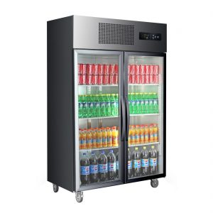SUCG1000B Double Door Upright Display Fridge (Black)
