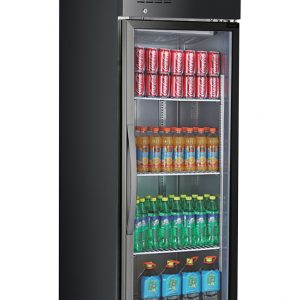 Single Glass Door Upright Fridge Black Stainless Steel - SUCG500B