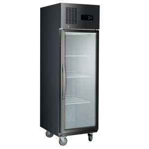 Single glass door upright freezer black stainless steel - SUFG500B