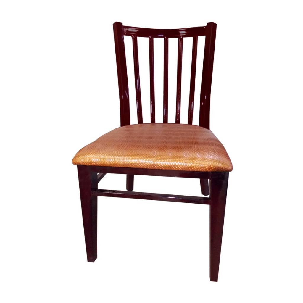 yq-g-15b Dining chair brown with metal frame and brown cushion - YQ-G-15B