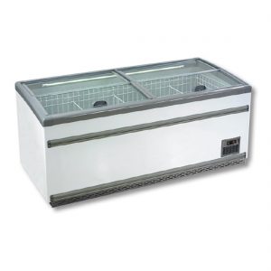 ZCD-E185S Supermarket Island Dual Temperature Freezer & ChillerÛÎ with Glass Sliding Lids