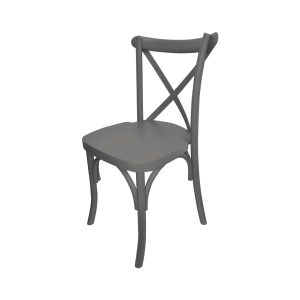 ZS-W03GR Grey Classic cross back wooden dining chair